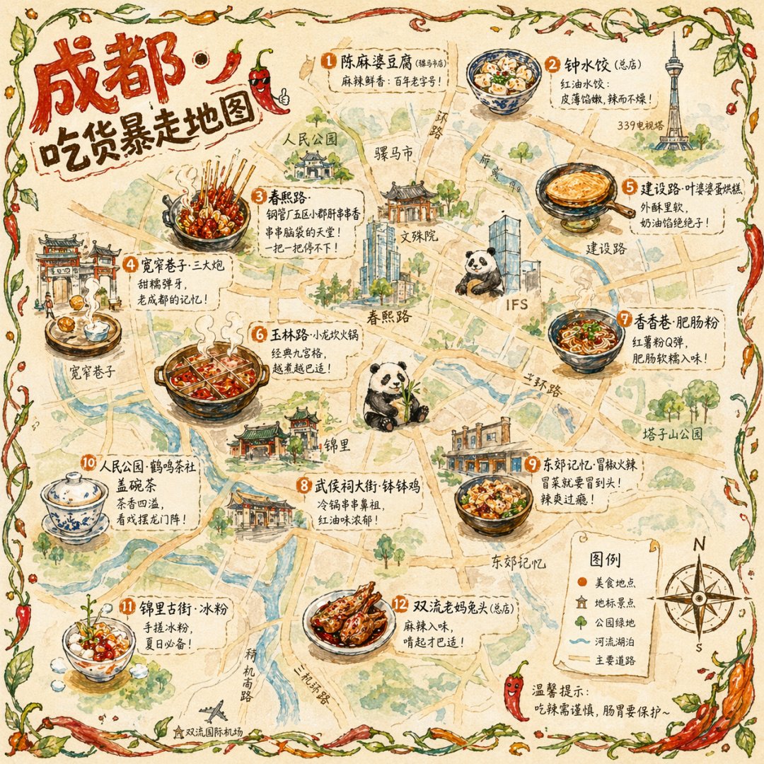 成都美食地图插画