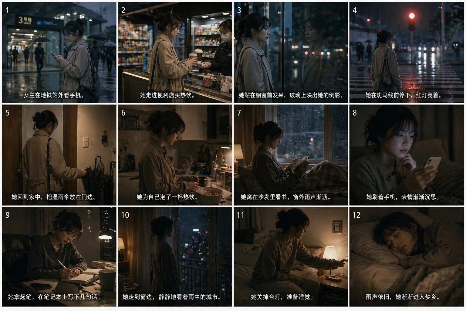 12个电影分镜风格的子画面