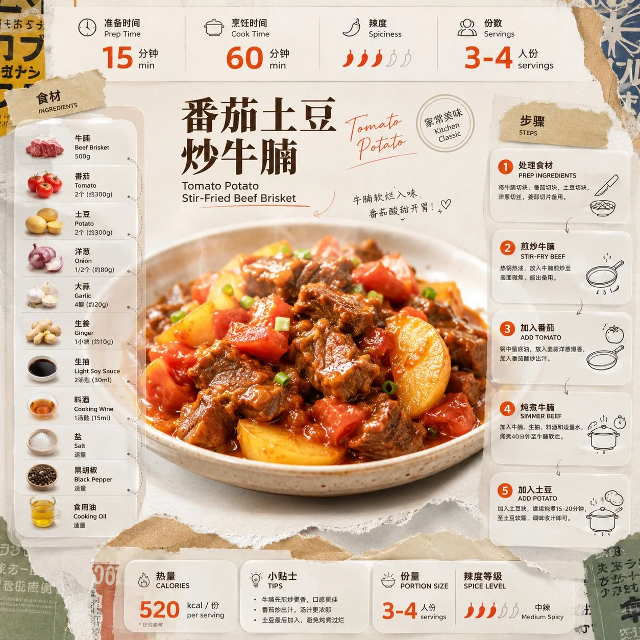 番茄土豆炒牛腩